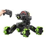 Remote Control Car with Soft Bomb - Four-wheel Battle Blooming Tire Spray - Green - Extra Image
