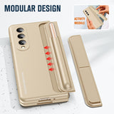 For Samsung Galaxy z Fold4 5G Samsung Galaxy z Fold4 2-in-1 Detachable Folding Case with Holder & Pen Slot - Grey Green - Extra Image