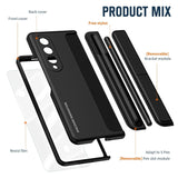 For Samsung Galaxy z Fold4 5G Samsung Galaxy z Fold4 2-in-1 Detachable Folding Case with Holder & Pen Slot - Grey Green - Extra Image