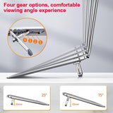 Foldable Aluminum Laptop Stand - Adjustable Height Base - Gray