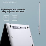 Foldable Aluminum Laptop Stand - Adjustable Height Base - Gray - Rear View