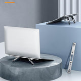 Foldable Aluminum Laptop Stand - Adjustable Height Base - Gray - Close-Up Angle