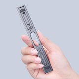 Foldable Aluminum Laptop Stand - Adjustable Height Base - Gray - Low Angle