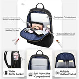 Waterproof 14-inch Laptop Backpack - Lightweight and Casual - Pink - Top-Down View