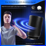 Universal Desktop Bracket for Sonos Era 100 Smart Bluetooth Speaker - Silver - Rear View