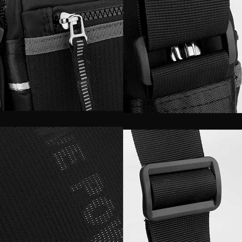 Men Nylon Crossbody Satchel For Outdoor Use - Grey