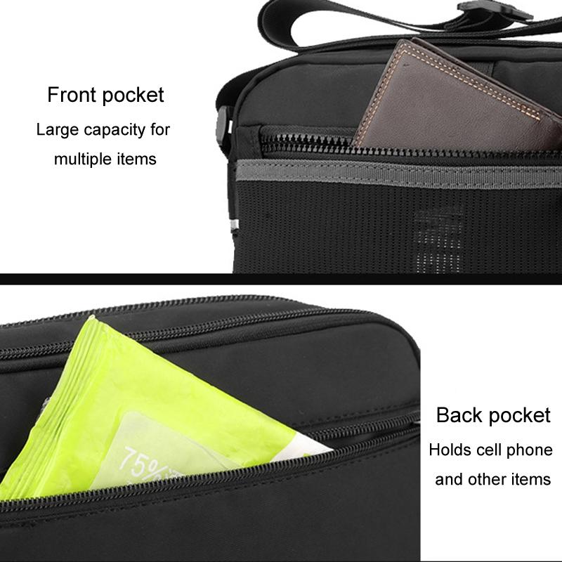 Men Nylon Crossbody Satchel For Outdoor Use - Grey