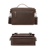 Retro Leather Men Crossbody Bag Small Square - Coffee