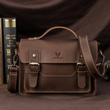 Retro Leather Men Crossbody Bag Small Square - Coffee - Extra Image