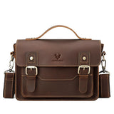 Retro Leather Men Crossbody Bag Small Square - Coffee