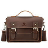 Retro Leather Men Crossbody Bag Small Square - Coffee - Extra Image