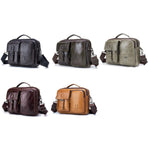 Retro Leather Men Shoulder Bag - Iron Blue