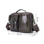 Retro Leather Men Shoulder Bag - Iron Blue