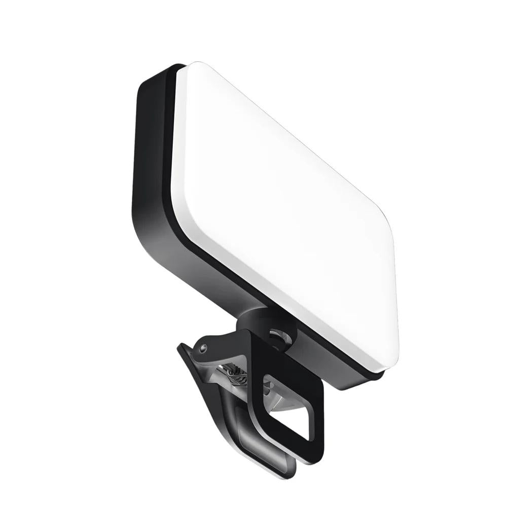 Rechargeable Clip-on Selfie Light with 66 Leds - 3 Modes for Phone Laptop Tablet - Black - Black