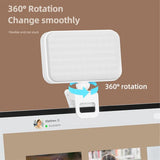 Rechargeable Clip-on Selfie Light with 66 Leds - 3 Modes for Phone Laptop Tablet - Black - Black - Low Angle