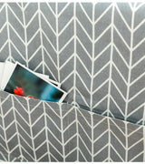Kitchen Refrigerator and Washing Machine Dustproof Cover - 55x130cm - Gray Triangle - Rear View