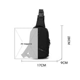 Oxford Cloth Chest Bag Shoulder Messenger - Grey - Rear View