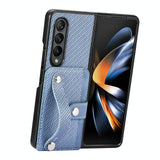 For Samsung Galaxy Z Fold4 5G Wristband Phone Case - Blue