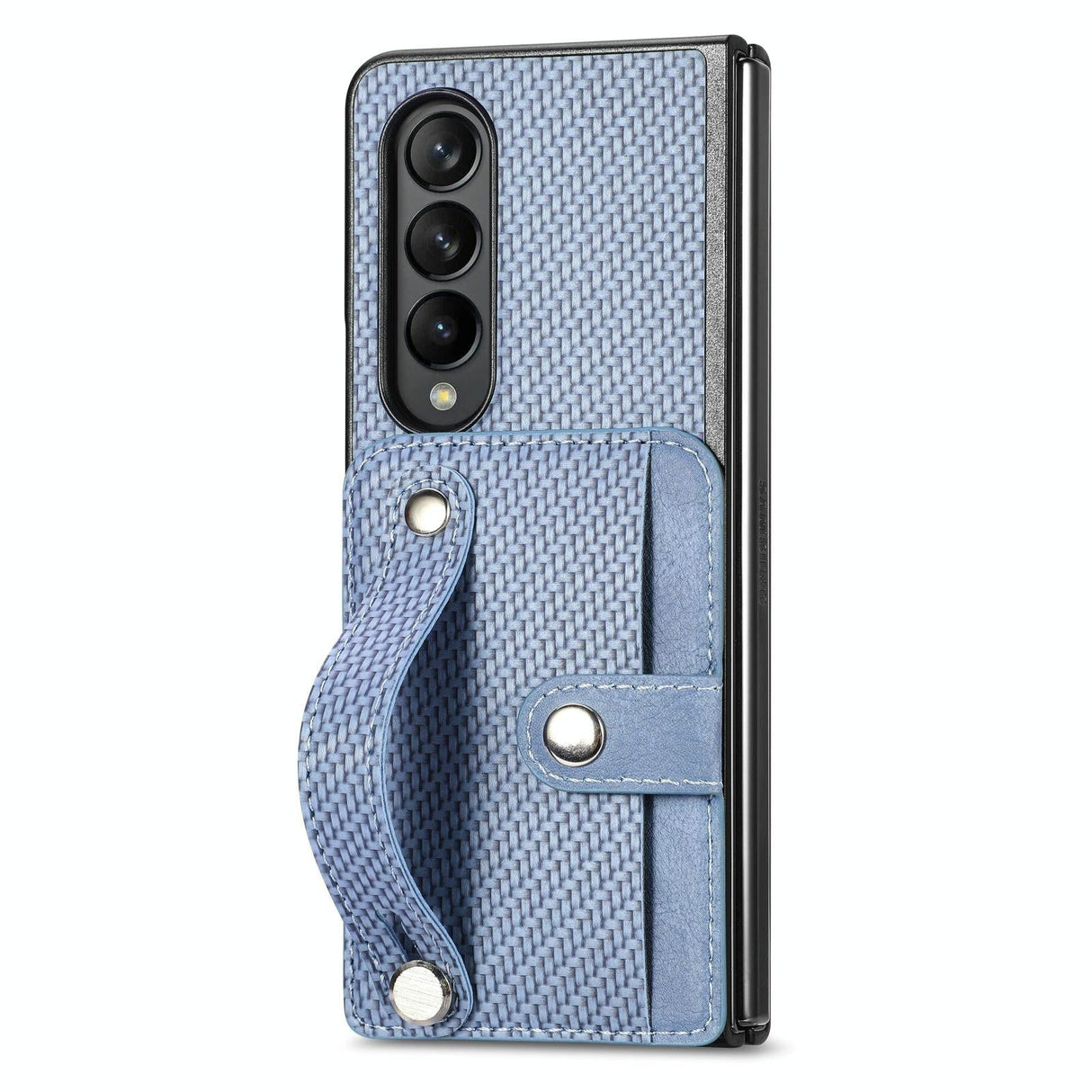 For Samsung Galaxy Z Fold4 5G Wristband Phone Case - Blue