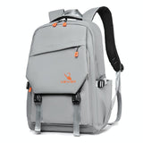 Travel-ready Waterproof Double Shoulder Backpack - Light Gray