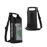2 In 1 Waterproof Crossbody Phone Bag For Outdoor Cycling Swimming 2L Capacity - Black Green - 2L