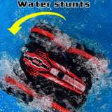 Amphibious Stunt Rc Car - Double-sided Rolling - 2.4g - Electric - Kids' Toy - Green