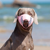Cartoon Dog Mouth Cover Anti-Bite Nylon Dog Mask - Size L - Pink - S - Rear View
