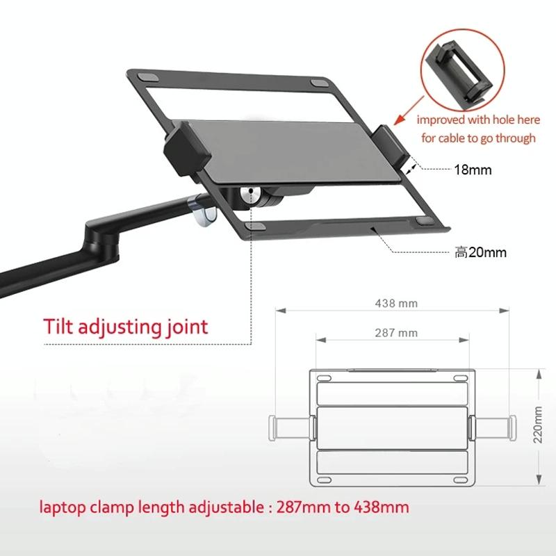 Adjustable Desktop Stand for 17-32 and 12-17 Monitors - Aluminum - Silver
