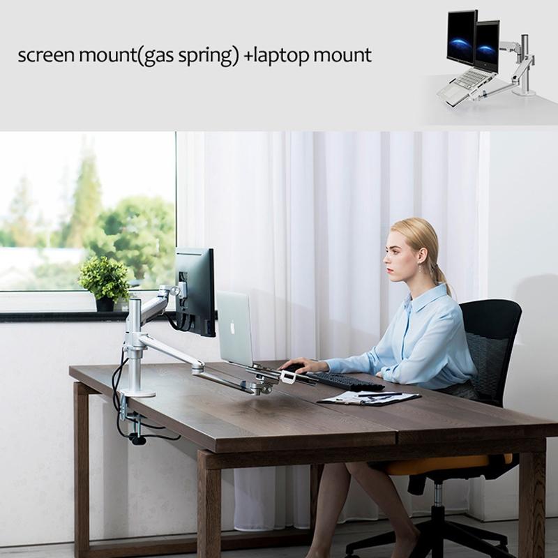 Adjustable Desktop Stand for 17-32 and 12-17 Monitors - Aluminum - Silver