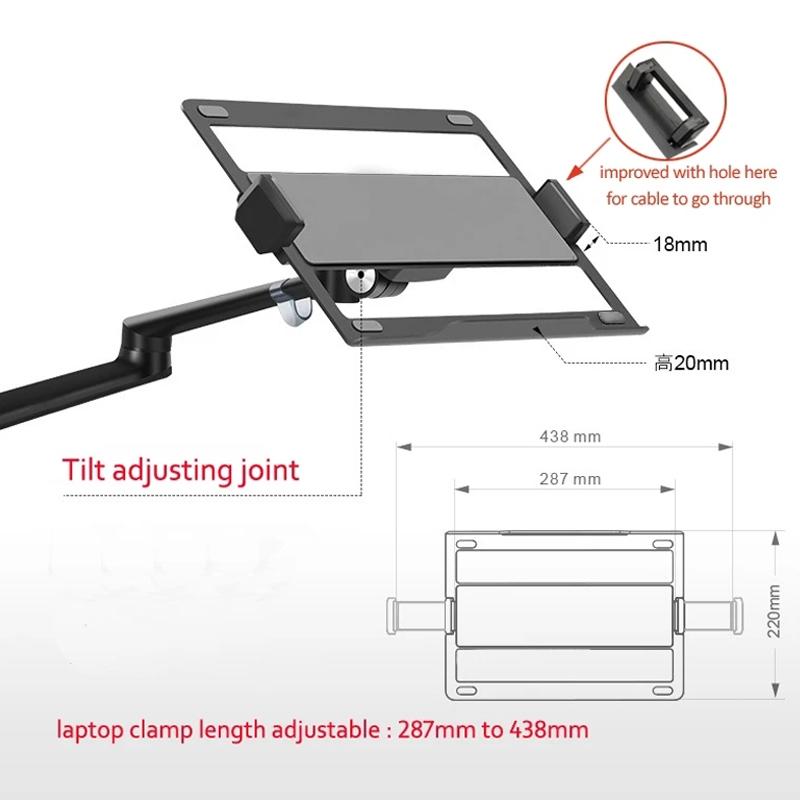 Adjustable Desktop Stand for 17-32 and 12-17 Monitors - Aluminum - Silver