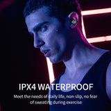 Ultra-light Wireless Earphone with Mic - Bluetooth 5.0 - Ear Clip - Stereo - Pink - Low Angle