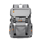 Men Business Travel Backpack - Spacious and Stylish - Grey - Front View