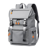 Men Business Travel Backpack - Spacious and Stylish - Grey - Side View