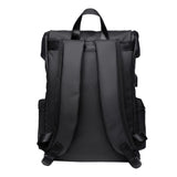 Men Business Travel Backpack - Spacious and Stylish - Grey - Top-Down View