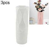 3-piece Plastic Vase Set for Dry and Wet Flower Arrangements and Floral Decor - Gray - Rear View