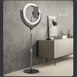 12 Inch Desktop Fill Light Beauty Bracket for Landing Headlights - Black - Front View