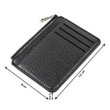 Multi Slot Zipper Card Holder Large Capacity Ultra Thin Coin Purse - Coffee - Side View