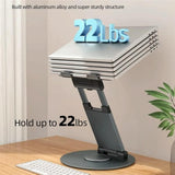 Adjustable 360 Degree Rotating Laptop Stand for 10-17 Inch Devices - Grey - Close-Up Angle