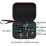 Dji Pocket 3 Camera Handbag - Storage Bag - Black Shell Red Inner