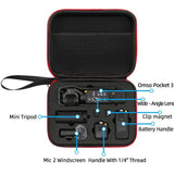 Dji Pocket 3 Camera Handbag - Storage Bag - Black Shell Red Inner - Low Angle