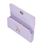 Horizontal Pu Crossbody Shoulder Bag - Dark Blue - Top-Down View