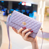 Horizontal Pu Crossbody Shoulder Bag - Dark Blue - Rear View