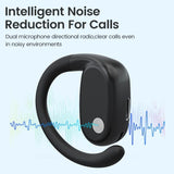 Wireless Single Ear Bluetooth Earphone - Hanging Ear Design - White