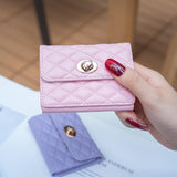 Horizontal Card Bag Mobile Phone Back Sticker With Metal Buckle - Pink - Close-Up Angle
