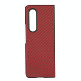 For Samsung Galaxy z Fold4 5G Carbon Fiber Texture Leather Phone Case - Pu Material - Red