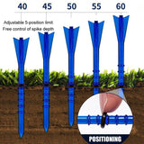 30 Adjustable Golf Tees with 83mm Height Limit - Set of 30 - Orange - Low Angle
