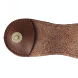 Leather Golf Ball Waist Pouch - Portable Tee Bag for Sports - Brown - Close-Up Angle