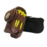 Leather Golf Ball Waist Pouch - Portable Tee Bag for Sports - Brown - Extra Image