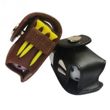 Leather Golf Ball Waist Pouch - Portable Tee Bag for Sports - Brown - Extra Image