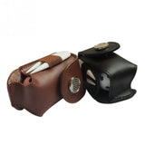 Leather Golf Ball Waist Pouch - Portable Tee Bag for Sports - Brown - Extra Image